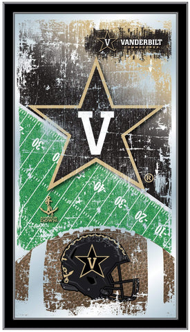 Vanderbilt Commodores HBS Fußball-Wandspiegel zum Aufhängen aus Glas (66 x 38 cm) – Sporting Up