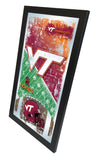 Miroir mural en verre suspendu avec cadre de football Hokies HBS de Virginia Tech (26"x15") - Sporting Up