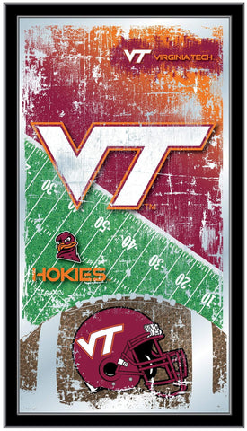 Virginia Tech Hokies HBS Fußball-Wandspiegel zum Aufhängen aus Glas (66 x 38 cm) – Sporting Up