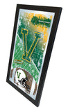 Vermont Catamounts HBS Wandspiegel aus Glas zum Aufhängen mit Fußballrahmen (66 x 38 cm) – Sporting Up