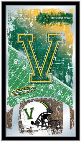 Vermont Catamounts HBS Espejo de pared de vidrio colgante con marco de fútbol (26 "x 15") - Sporting Up