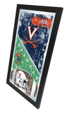 Virginia Cavaliers HBS Espejo de pared de vidrio colgante con marco de fútbol (26 "x 15") - Sporting Up