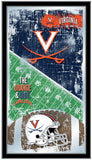Virginia Cavaliers HBS Espejo de pared de vidrio colgante con marco de fútbol (26 "x 15") - Sporting Up