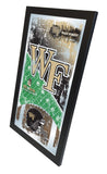 Wake Forest Demon Deacons HBS Espejo de pared de vidrio colgante con marco de fútbol (26 x 15 pulgadas) - Sporting Up
