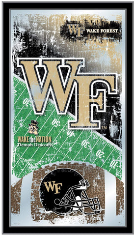 Shop Wake Forest Demon Deacons HBS Football Framed Hang Glass Wall Mirror (26"x15") - Sporting Up