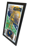 Miroir mural en verre à suspendre avec cadre de football HBS des Moutaineers de Virginie-Occidentale (26"x15") - Sporting Up