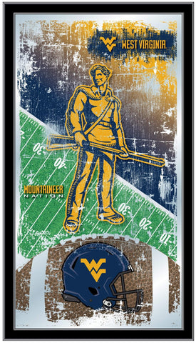 Shop West Virginia Moutaineers HBS Football Framed Hang Glass Wall Mirror (26"x15") - Sporting Up