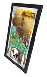 Miroir mural en verre suspendu avec cadre de football marron HBS des Cowboys du Wyoming (26"x 15") - Sporting Up