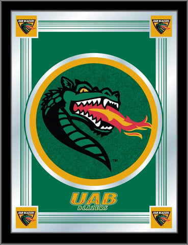 UAB Blazers Holland Bar Taburete Co. Espejo con logo verde coleccionista (17 "x 22") - Sporting Up