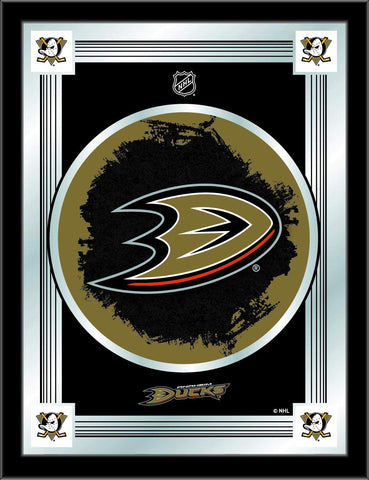 Anaheim Ducks Holland Bar Taburete Co. Espejo con logo negro coleccionista (17 "x 22") - Sporting Up
