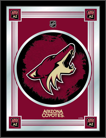 Handla Arizona Coyotes Holland Bar Stool Co. Collector Black Logo Mirror (17" x 22") - Sporting Up
