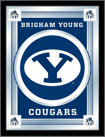 BYU Cougars Holland Bar Taburete Co. Espejo con logo azul coleccionista (17" x 22") - Sporting Up