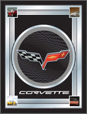 Corvette Holland Bar Stool Co. Collector Black Gray Logo Mirror (17" x 22") - Sporting Up
