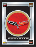 Corvette Holland Bar Stool Co. Collector Red Black Tan Logo Mirror (17" x 22") - Sporting Up