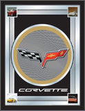Corvette Holland Bar Stool Co. Collector Gray Black Tan Logo Mirror (17" x 22") - Sporting Up