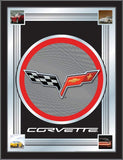 Corvette Holland Bar Stool Co. Collector Gray Black Red Logo Mirror (17" x 22") - Sporting Up