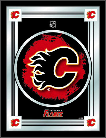 Calgary Flames Holland Bar Taburete Co. Espejo con logo rojo coleccionista (17 "x 22") - Sporting Up