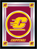 Central Michigan Chippewas Holland Bar Taburete Co. Espejo con logotipo rojo (17" x 22") - Sporting Up