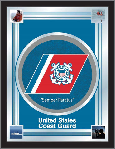 Magasinez le miroir avec logo "Semper Paratus" de la Garde côtière américaine Holland Bar Tabouret Co. (17" x 22") - Sporting Up
