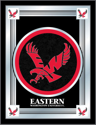 Shop Eastern Washington Eagles Holland Bar Stool Co. Black Logo Mirror (17" x 22") - Sporting Up