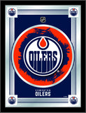 Edmonton Oilers Holland Bar Taburete Co. Espejo con logo azul coleccionista (17 "x 22") - Sporting Up