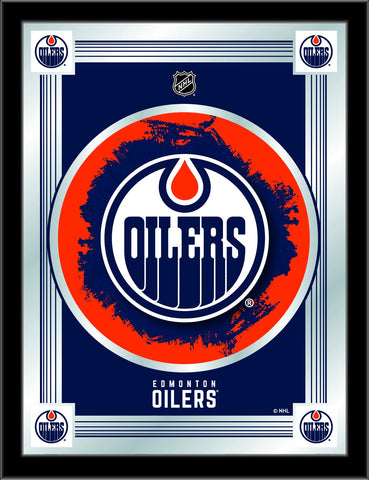 Magasinez les Oilers d'Edmonton Holland Bar Tabouret Co. Miroir collector avec logo bleu (17" x 22") - Sporting Up