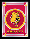 Ferris State Bulldogs Holland Bar Taburete Co. Espejo con logotipo de coleccionista (17" x 22") - Sporting Up
