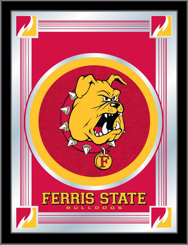 Ferris State Bulldogs Holland Bar Taburete Co. Espejo con logotipo de coleccionista (17" x 22") - Sporting Up