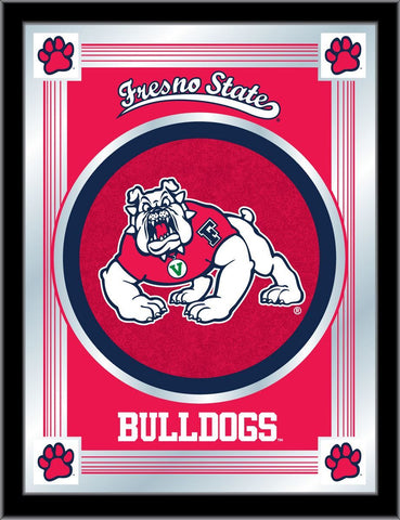 Fresno State Bulldogs Holland Bar Tabouret Co. Miroir avec logo collector (17" x 22") - Sporting Up