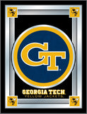 Georgia Tech Yellow Jackets Holland Bar Taburete Co. Espejo con logotipo negro (17" x 22") - Sporting Up