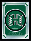 Hawaii Rainbow Warriors Holland Bar Tabouret Co. Miroir avec logo collector (17" x 22") - Sporting Up