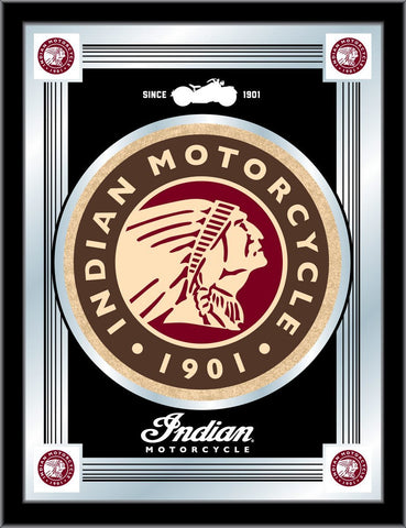 Indian Motorcycle Holland Bar Taburete Co. Espejo con logo "1901" de coleccionista (17" x 22") - Sporting Up