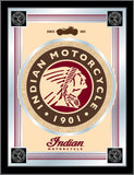 Indian Motorcycle Holland Bar Taburete Co. "1901" Espejo con logotipo de coleccionista (17" x 22") - Sporting Up