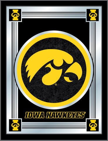 Iowa Hawkeyes Holland Bar Stool Co. Collector schwarzer Logo-Spiegel (17" x 22") - Sporting Up