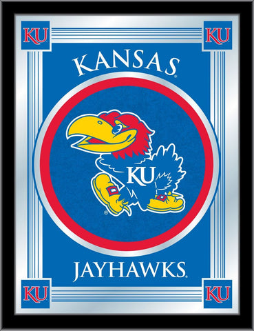 Kansas Jayhawks Holland Bar Taburete Co. Espejo con logo azul coleccionista (17 "x 22") - Sporting Up