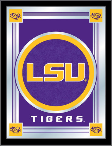 LSU Tigers Holland Bar Taburete Co. Espejo con logo morado coleccionista (17" x 22") - Sporting Up