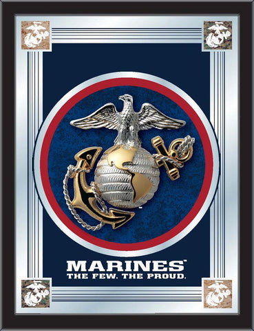 Compre el taburete de bar Holland Co. de los Marines de EE. UU. "Los pocos. Los orgullosos". Espejo con logotipo (17" x 22") - Sporting Up