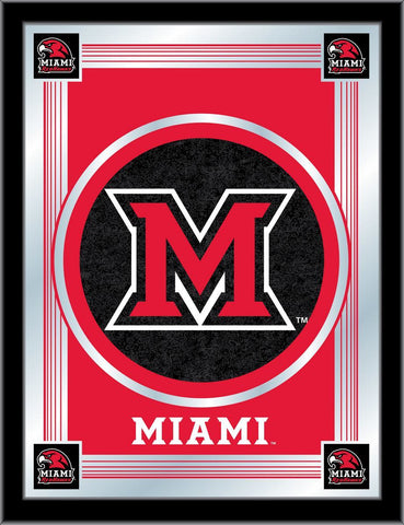 Miami University Redhawks Holland Bar Tabouret Co. Miroir avec logo rouge (17" x 22") - Sporting Up