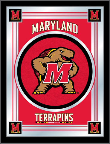Handla Maryland Terrapins Holland Bar Stool Co. Collector Red Logo Mirror (17" x 22") - Sporting Up