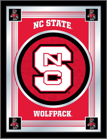 NC State Wolfpack Holland Bar Tabouret Co. Miroir à logo rouge collector (17" x 22") - Sporting Up