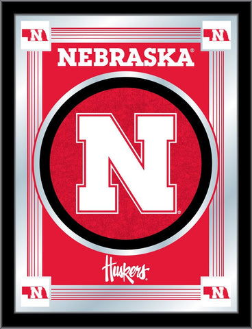 Nebraska Cornhuskers Holland Bar Tabouret Co. Miroir à logo rouge collector (17" x 22") - Sporting Up