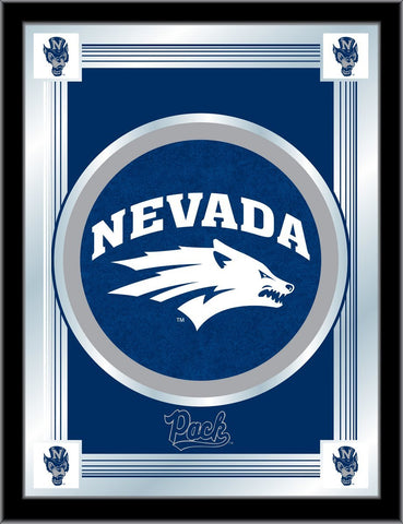 Nevada Wolfpack Holland Bar Tabouret Co. Miroir à logo bleu collector (17" x 22") - Sporting Up