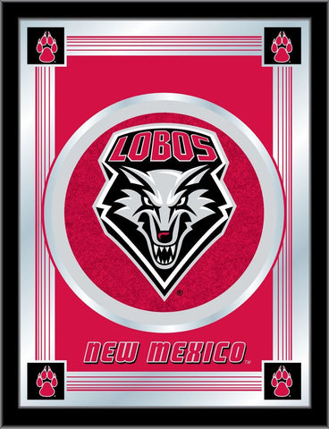 Shop New Mexico Lobos Holland Bar Tabouret Co. Miroir collector avec logo rouge (17" x 22") - Sporting Up