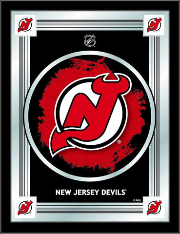 New Jersey Devils Holland Bar Tabouret Co. Miroir à logo rouge collector (17" x 22") - Sporting Up