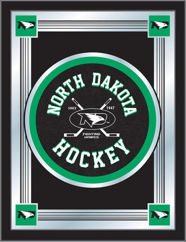 North Dakota Fighting Hawks Holland Bar Taburete Co. Espejo con logotipo de hockey (17" x 22") - Sporting Up