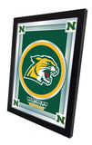 Miroir avec logo vert Holland Bar Tabouret Co. des Wildcats du Nord du Michigan (17" x 22") - Sporting Up