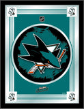 San Jose Sharks Holland Bar Taburete Co. Espejo con logo en color verde azulado coleccionista (17 "x 22") - Sporting Up