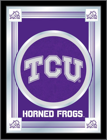 TCU Horned Frogs Holland Bar Taburete Co. Espejo con logo morado coleccionista (17" x 22") - Sporting Up