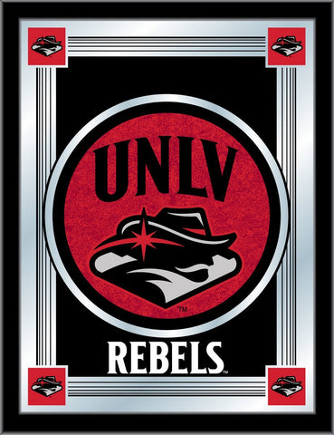 UNLV Rebels Holland Bar Tabouret Co. Miroir à logo noir collector (17" x 22") - Sporting Up