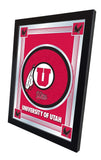 Utah Utes Holland Bar Tabouret Co. Miroir à logo rouge collector (17" x 22") - Sporting Up